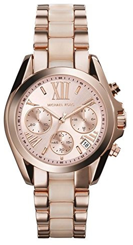 MICHAEL KORS Mini Bradshaw Womens Quartz Watch with Rose Gold Dial and Rose Gold Stainless Steel Bracelet MK6066