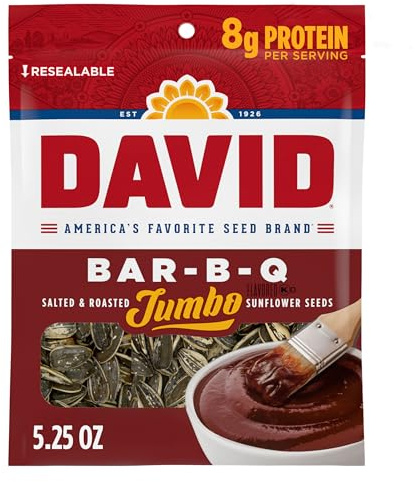 David Seeds Jumbo Sunflower Barbeque Flavor, 5.25-Ounce Bag (Pack of 12)