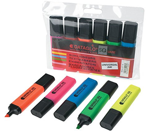 Hainenko Value Flat Barrel Chisel Tip Highlighter - Assorted Colour (Pack of 6)
