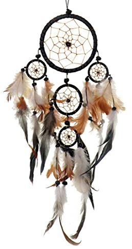 Kleiner Traumfänger - Dreamcatcher Ø 9 cm & 4 x klein, (Schwarz)