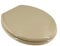 ADOB WC Sitz Klobrille Holzkern Farbe Bahama Beige, extrem stabil, messing verchromte Scharniere, WC-Brille WC-Deckel, 85075