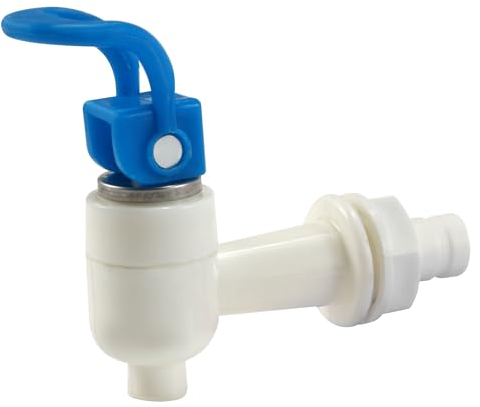 Sourcingmap Water Cooler Faucet Plastic Water Dispenser Push Type Drink Water Dispenser Tap with 15mm Thread Dia, Blue White