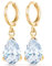 Crystalline Azuria Tropfenform Hochzeit Ohrhänger mit Weiß Zirkonia Kristalle18 kt Vergoldet für Damen