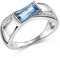 MATERIA Damen Bandring 925 Silber Zirkon blau groß breit rhodiniert in Ringbox #SR-156, Ringgrößen:54 (17.2 mm Ø)