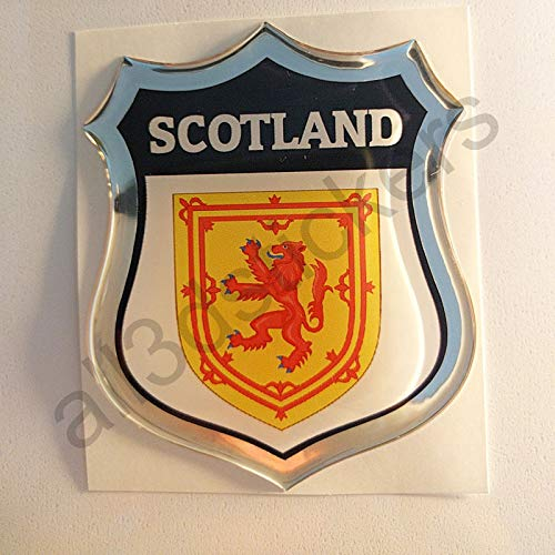 All3dstickers Aufkleber, Wappen der schottischen Waffen, Relief, 3D-Emblem, Schottland, Harz, Vinyl