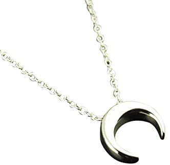 Kette versilbert Anhänger Mond Sichel Himmel Nacht Horn Juvelato