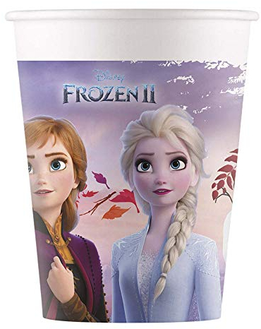 Procos 91127 - Becher Frozen, 8 Stück, Fassungsvermögen 200 ml, Einwegbecher, Partygeschirr, Kindergeburtstag