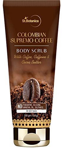 StBotanica Colombian Supremo Coffee Body Scrub 200g | With Coffee, Caffeine And Cocoa Butter |No SLS, Paraben