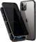 Anti-peep Magnetische Handyhülle für iPhone 12/iPhone 12 Pro,360 Grad Magnetische Adsorption Metallrahmen Schutzhülle Anti-Spy Gehärtetem Glas Privacy Screen Schutz Case Anti-Spähen Flip Cover,Schwarz