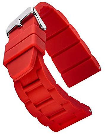 Bracelet de montre Alpine Sporty épais rembourré en silicone étanche - Bracelet de montre en caoutchouc pour grandes montres - Couleurs assorties - 26 mm, 28 mm et 30 mm