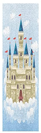Vnurnrn Cartoon Schloss Wolkenhimmel Skateboard Griffband Griptape Schleifpapier Blasenfrei Rutschfest Skating Board Longboard Roller Aufkleber 84x23cm