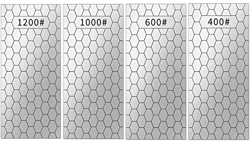 SAYGOHY Diamond Sharpening Stone 4 Piece Set, 400/600/1000/1200 Grit Diamond Plate Honing Stone Honeycomb Surface Sharpener Stone for Kitchen Sharpening Dull Knives Grindstone Tool, Silver