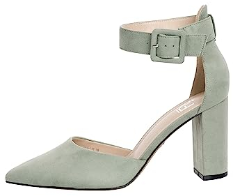 Rio Fiore Tacones de Mujer, Zapatos de tacón con Tiras, Menta, Textil, 8.5 cm Tacón Bloque, Zapatos con Correa en el Tobillo 2062A-9-J-11 (Mint, 40 EU)