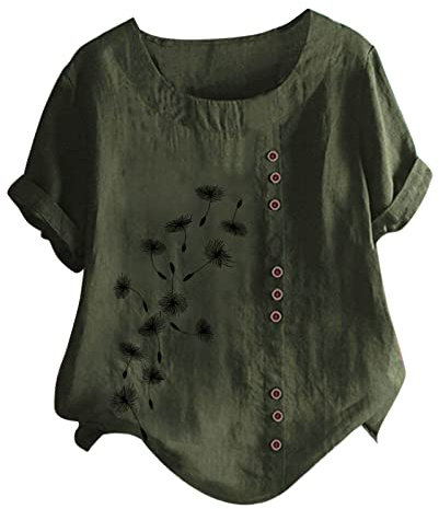 Damen T-Shirt Damen T-Shirt Sommer Kurzarm Rundhals Casual Oberteile Baumwoll Basic Tops Shirt Sweatshirts für Damenshirt Halbarm Elegant Basic Top Damen Gym Kleidung Damen