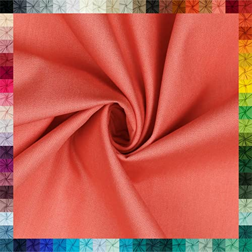 VmG-Store 2m Baumwollstoff Uni 100% Baumwolle Oeko-Tex KEINE Meterware über 70 Farben zur Auswahl (063 I Koralle)