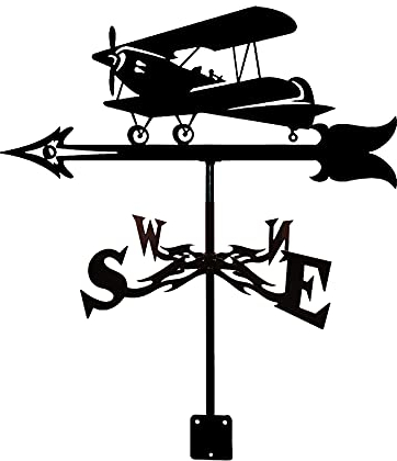 Wetterfahne Dekorative Wetterfahne Dackel Flugzeug Heulender Wolf Windfahne Edelstahl Windfahne Windrichtungsanzeiger Wetterhahn mit Montagehalterung Hofszene Hof