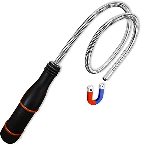 Ezydka 600 MM Outil de Ramassage Magnétique, Flexible Ramassage Magnétique, Tige Aimantée Flexible Pour Ramasser De Petites PièCes, éCrous, Boulons, Objets MéTalliques, PièCes Automobiles