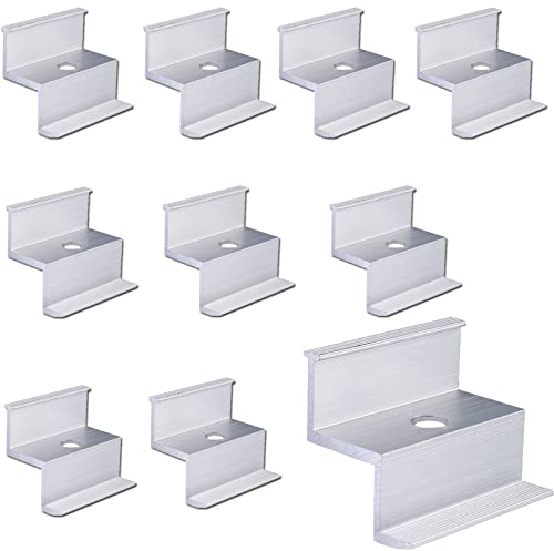 10 Pezzi Altezza Del Modulo de 35mm, Morsetti Terminali in Alluminio PV, Morsetto Fotovoltaico 35 mm, Morsetti per Bordo Fotovoltaico, Staffa z Solare in Alluminio (Argento)