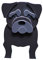 Vrogadso Mops-Übertopf – Mops-Hund Indoor/Outdoor Pflanztopf – Schwarz