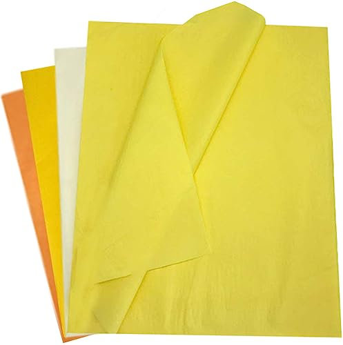 40 Blatt Geschenkpapier Seidenpapier,Gelbe Bunt Serie 50x75cm Verpackungspapier Bastelpapier für Füller Blumen Kunsthandwerk Geburtstag Hochzeits Dekoration und Geschenkverpackungen Tissue Paper