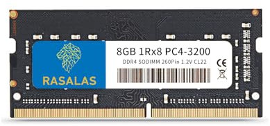 RASALAS 8 GB DDR4 3200 MHz PC4-25600 Non-ECC ungepuffert (DDR4-3200) 1,2 V CL22 1Rx8 Single Rank 260 Pin Laptop Memory RAM Upgrade…