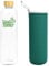 Bouteille d'eau en verre Borosilicate avec couvercle en bambou 1,5 l 1 500 ml avec housse en néoprène vert écologique Save the planet fill me up recyclable réutilisable sans toxique sans BPA