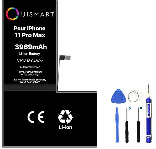 OUISMART® KIT Batterie pour IPHONE (avec Kit Outils, iPhone 11 Pro Max)