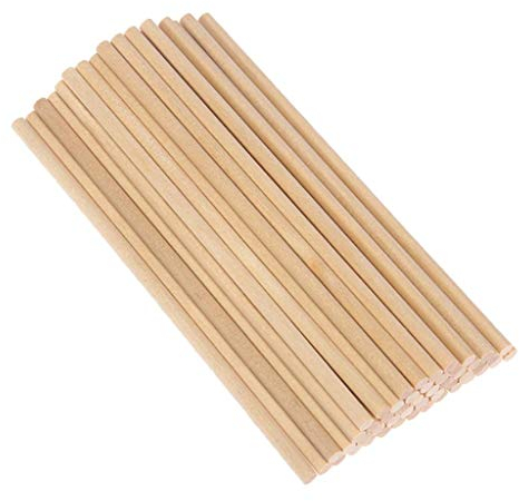 Unlackierte Holzdübel Stange Holz Handwerk Sticks Hartholz Kuchen Pins 15x0.5cn