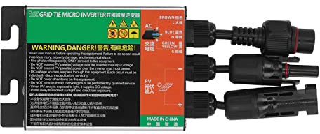 Grid Tie Micro Inverter, AC230V High Accuracy Kompakter Reiner Sinuswellen-Wechselrichter mit Kabel für Bürogeräte (350W)