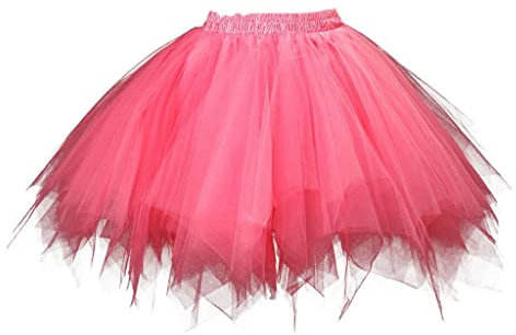 Karneval Kostüm Damen Tüllrock Tutu Petticoat 50Er Tütü Rock Vintage Ballet Blase Tanzrock Tanzkleid Ballkleid Kurz Retro Ballettrock Minirock