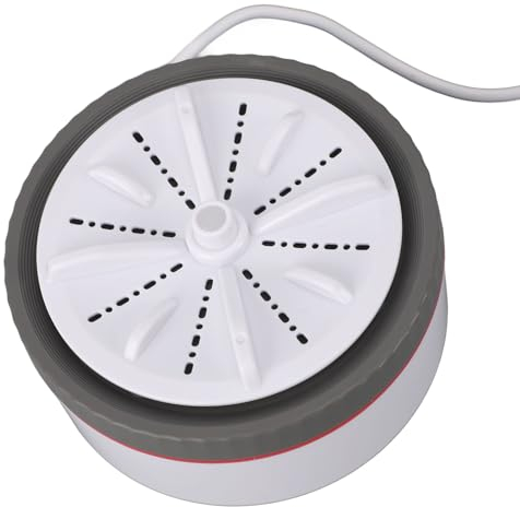 Syrisora Mini Turbo Lavadora, Mini Lavadora Turbo Portátil con Alimentación USB Multifunción Ajustable Temporizada para Ropa Pequeña Lavado de Platos de Frutas (Gris)