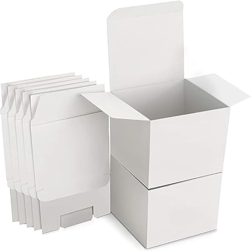 15 Stk Geschenkboxen Kraftpapier Weiß, Karton Schachteln, Pappschachteln mit Deckel, Geschenkbox Quadratisch, Ideal für Geschenke, Partys, Geburtstage, Hochzeiten(10 x 10 x 10 cm)