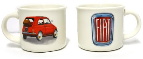 Lot de 2 tasses à expresso en porcelaine Fiat 500