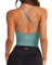 Danysu Sport BH Damen Ohne Bügel Top Crossback Abnehmbaren Gepolstert Nahtlose Sport Oberteile Bra Fitness Yoga U-Boot-Ausschnitt Grün M
