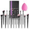 Brochas Maquillaje, Set 18 Pinceles + Esponja – Completo de Rostro Profesional para Sombra, Ojos, Base, Contorno – Brochas de maquillaje, Alta Precisión – Ideal para Regalo y Uso Diario.