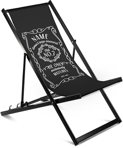 Ferocity Personalisierbarer Aluminium Liegestuhl Stuhl ohne Armlehne One Size Klappbar Klappliegestuhl Sonnenliege Gartenliegestuhl mit Wechselbezug Motiv Whiskey [119]