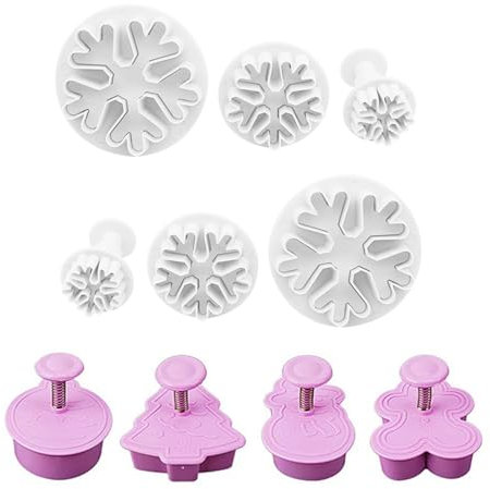 OMIGA 10 Pièces Emporte-Pièces Noël Emporte-pièces Flocon de Neige Emporte Piece Biscuit Outils de Modelage Fondant pour Décorer Le Gâteau