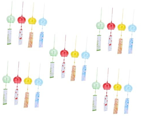 KONTONTY 5sets Japanischen Wind Chime Decor Glas Wind Glocken Für Balkon Hause Dekorative 4 Stücke * 5