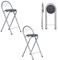 ZZINOKE Barhocker Klappbarer 2er Set, Keine Montage Erforderlich, Tragbarer Outdoor Barhocker,Geeignet Für Küche, Bistro, Geschäft, Veranstaltungen im Freien, Sitzhöhe 61 cm (Schwarz und Silber)