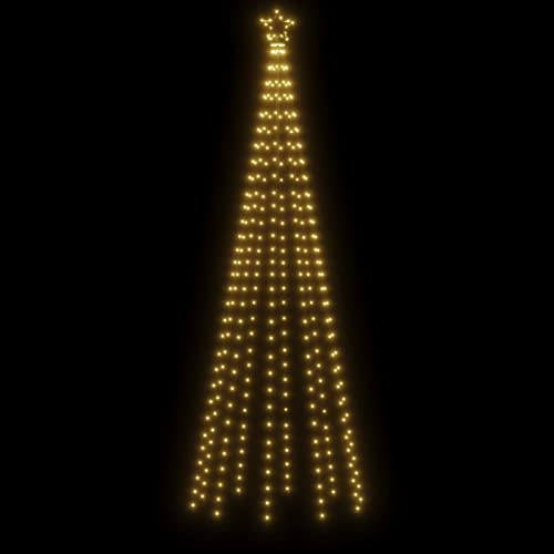 Tidyard LED Weihnachtsbaum Tannenbaum Lichterbaum Weihnachtsdeko Beleuchtung Außen Beleuchtet Lichterkette Outdoor mit Erdnägeln Warmweiß 310 LEDs 300 cm
