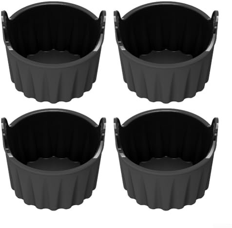 Lot de 4 ramequins en silicone pour tartelettes et crèmes anglaises - Démoulage sans effort - Noir