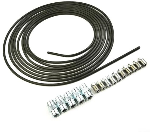 MeevrgR 5 Meter Kupferbeschichteter Stahl-Bremsleitungs-Kit mit 10 Armaturen und 5 Anschlüssen 4,75 mm Bremsleitung, M10x1 Gewinde, Einbaufertig