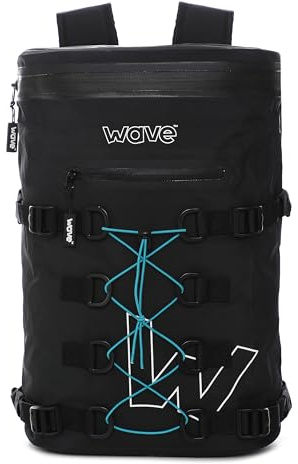 WAVE Zippered PVC Paddleboard Deck Bag | Waterproof & Durable SUP Deck Storage Bag for Easy Access to Essentials | Black | 20L