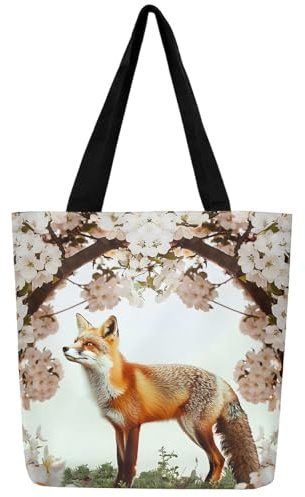 Loussiesd Camper Große Kapazität Stofftasche Glückliches Camping Leinwand Einkaufstasche für Frauen Rustikales Holz RV Camping Stoffbeutel für Schularbeit Einkaufen Cartoon Camping Auto