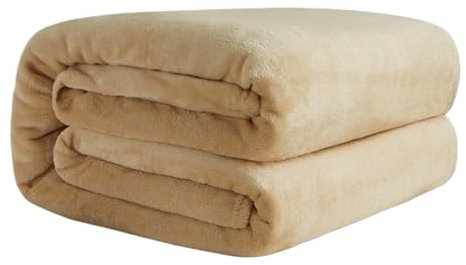 Superweiche, leichte Decke für Sofa/Bett/Reisen, warme Plaids, Überwurf, Decke, Khaki, Patchwork-Design, 120 x 200 cm, gemütliche Tagesdecke, einteilig