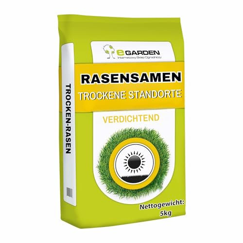 eGraden Trockenresistente Rasensamen 5kg – Hochgradig widerstandsfähige Grassaat für trockene Böden | Perfekt für 200m²