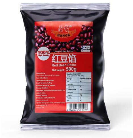 Honor Assorted Paste | Authentic Sweet Filling for Mooncakes, Pastries & Desserts | 400g-500g (Red Bean Paste 500g)