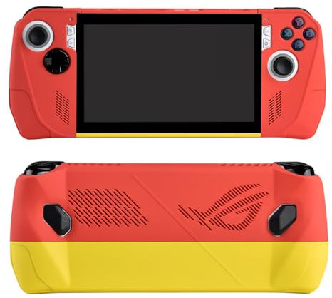 Funda protectora para consola de juegos Asus ROG ALLY, funda protectora con pintura en aerosol para superficie y color de contraste (rojo y amarillo)