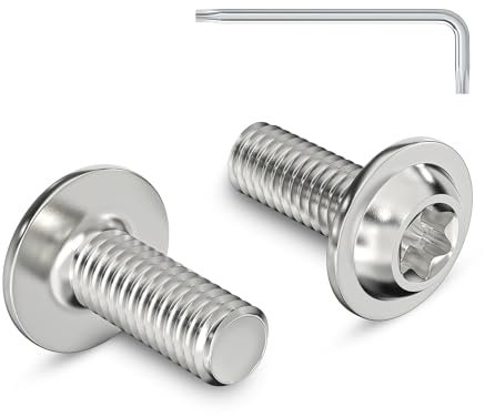 20 Stück M4 x 10 mm Linsenkopfschrauben mit Flansch Torxantrieb Edelstahl A2 V2A Schrauben Vollgewinde mit Torx Schlüssel