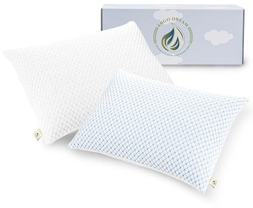 Ergo Dream® Kopfkissen 50x70 cm – Ergonomisches Memory Foam Kissen, Höhenverstellbares Schlafkissen für Alle Schlafpositionen, kühlendes Seitenschläferkissen, Atmungsaktiv & Hypoallergen,